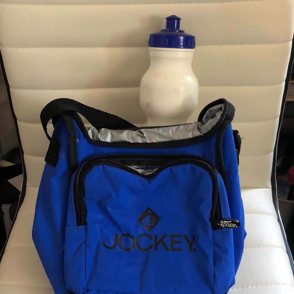 Jockey Royal Blue Insulated lunch /travel ag with Shoulder Strap - water bottle